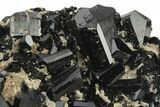 Black Tourmaline (Schorl) Crystals on Smoky Quartz - Namibia #239693-1